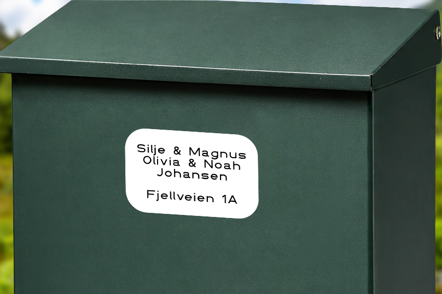 Navneklistremerke til postkasse